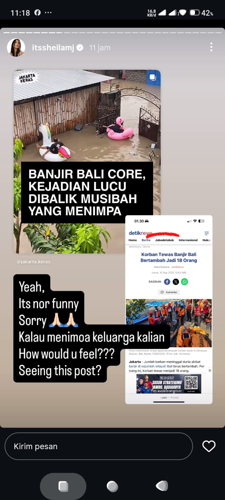 Unggahan Instagram Sheila Marcia